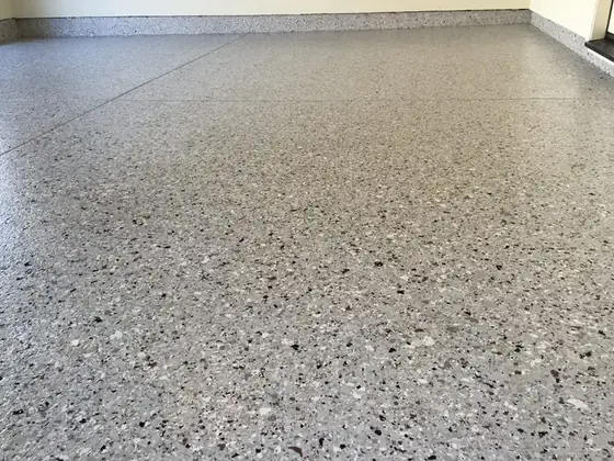 Commercial gray flake epoxy floor