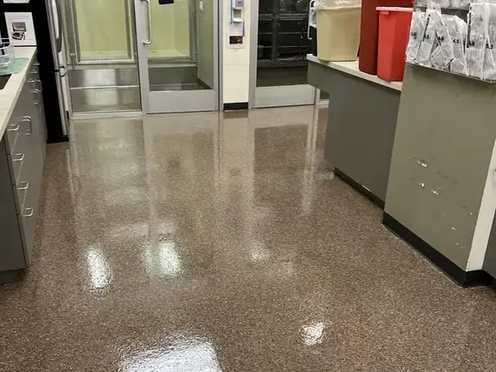 Commercial service area epoxy floor
