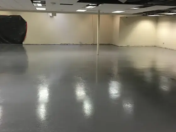 Polished commercial epoxy floor
