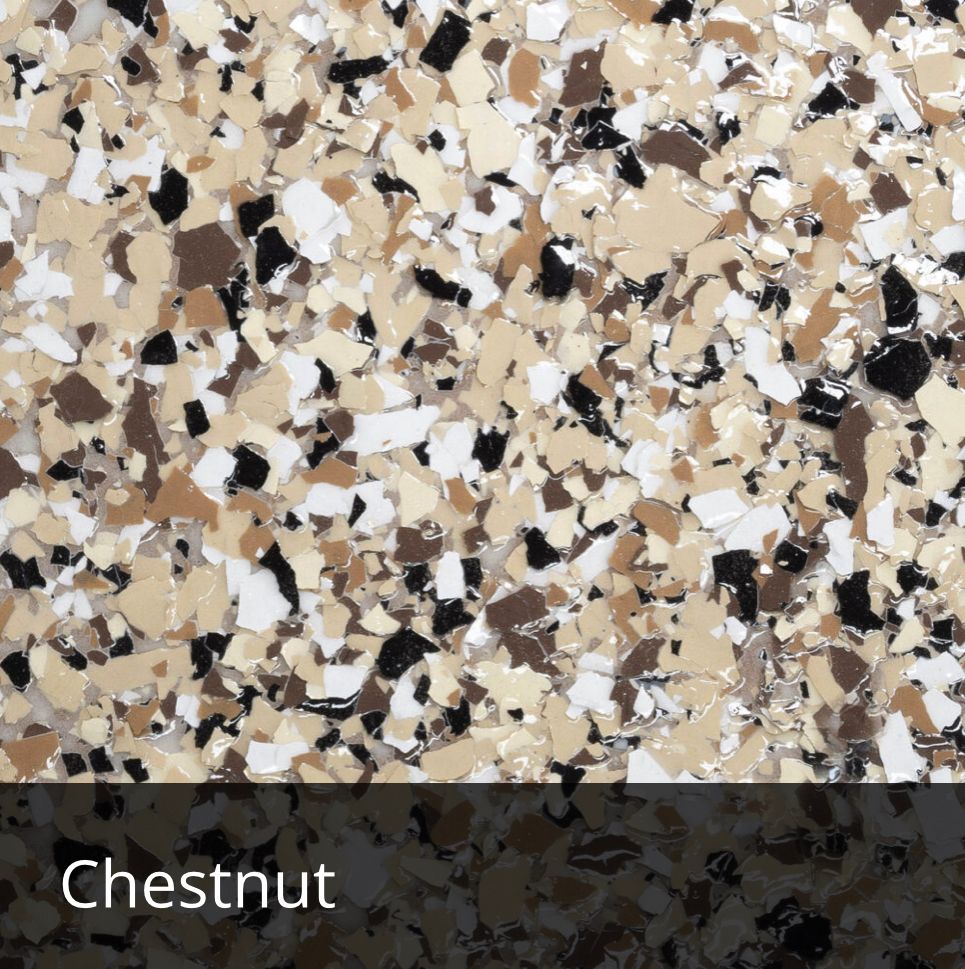 Chestnut decorative epoxy flake sample