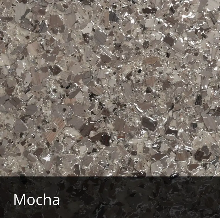 Mocha decorative epoxy flake sample