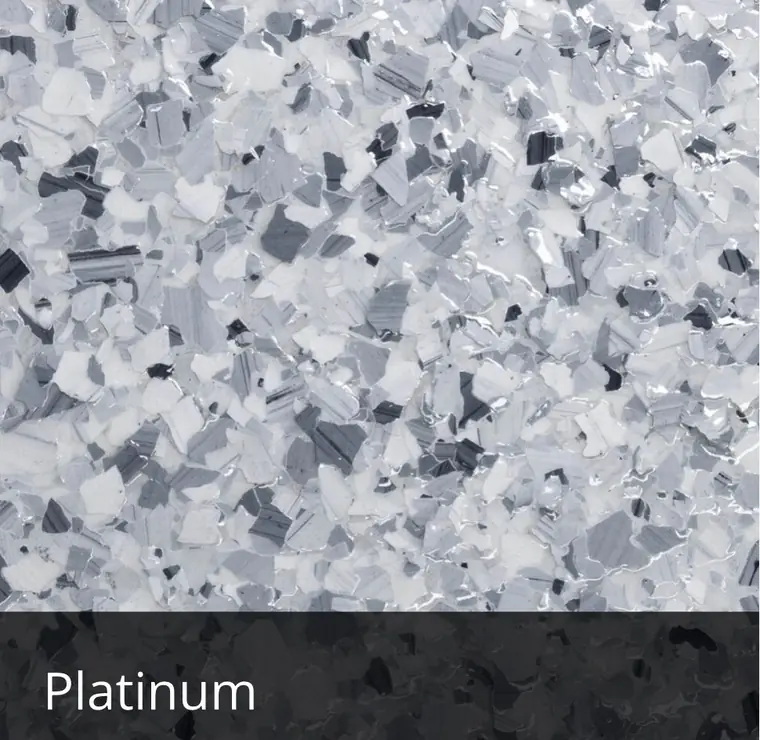Platinum decorative flake sample