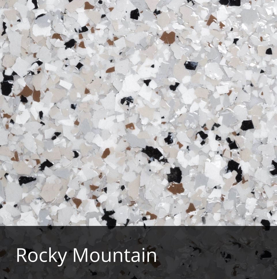 Rocky Mountain epoxy floor flake sample