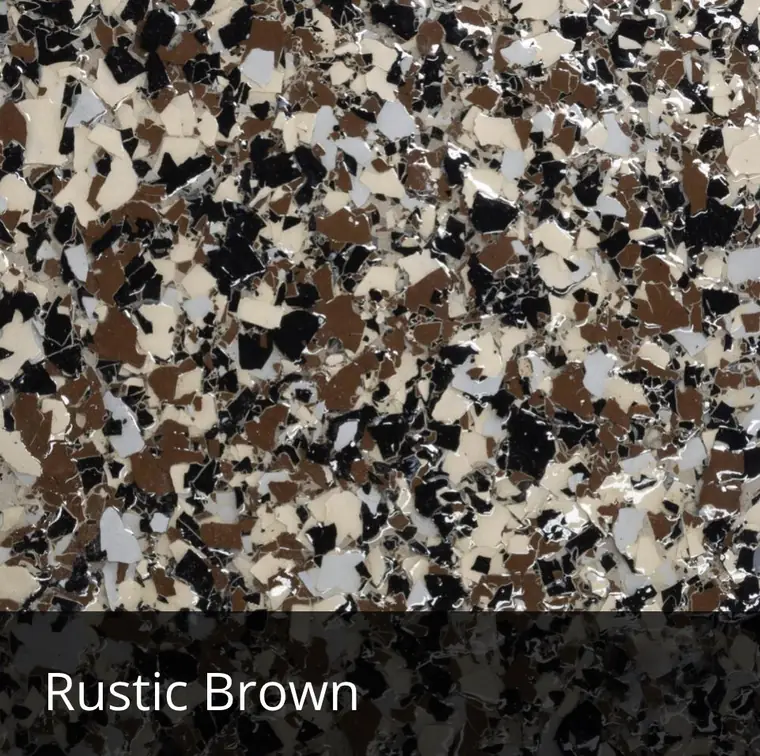 Rustic Brown decorative epoxy flake sample