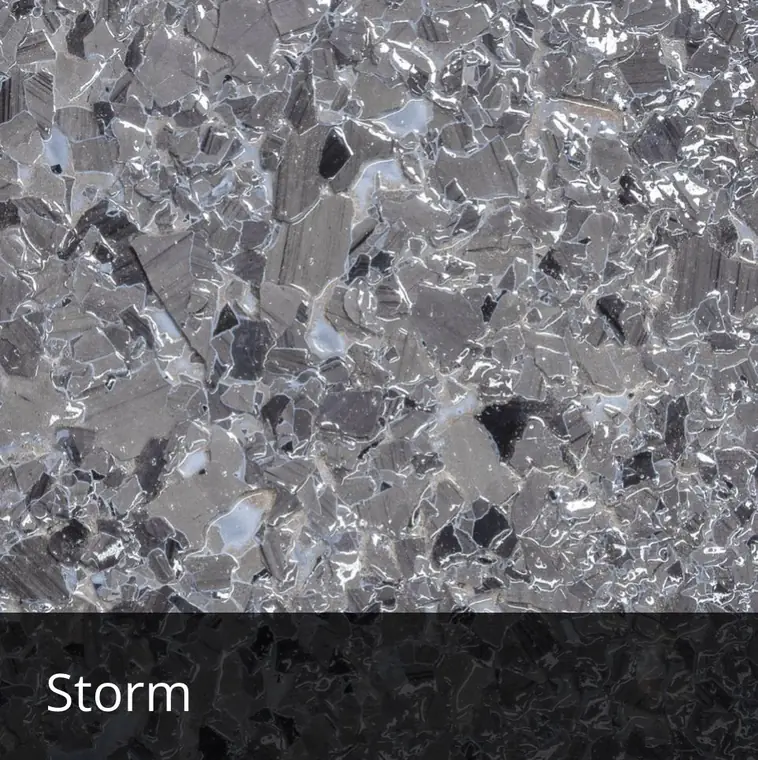 Storm decorative epoxy flake sample