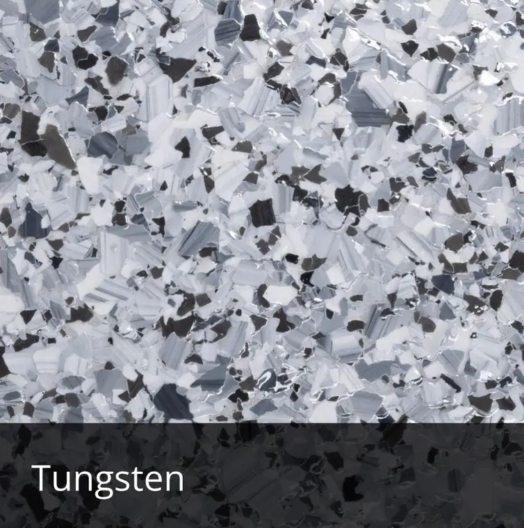 Tungsten epoxy floor flake sample